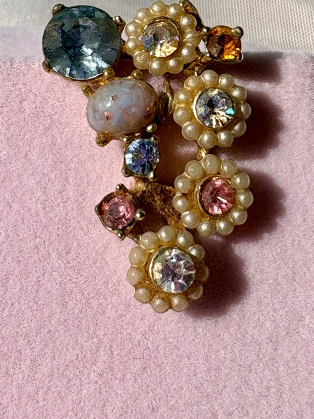 VTG Maximalist Rhinestone MCM Glamour Clip On Statement Earrings